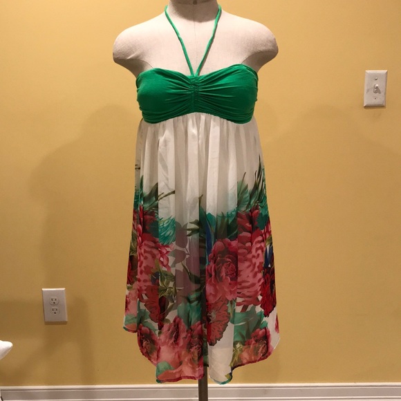 Forever 21 Dresses & Skirts - Twenty One floral sleeveless dress M sheer EUC